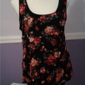 Black and floral tank top
